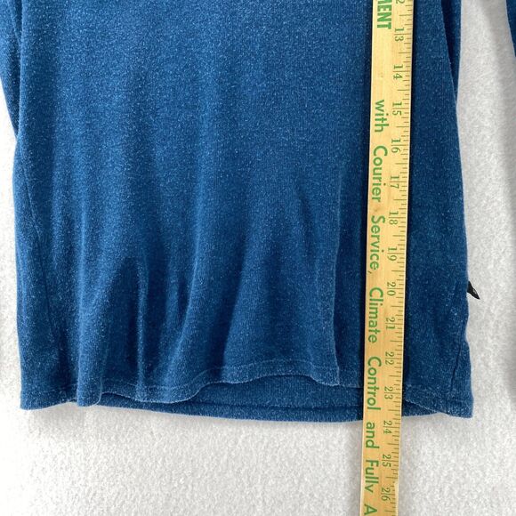 ACOTE Top Womens 1 M Lyocell Wool Ribbed Jersey Scoop Neck Long Sleeve Blue - Picture 10 of 12